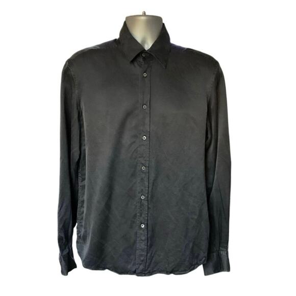 Roberto Cavalli Black Silk Long Sleeve Button Down Size M - Picture 1 of 8